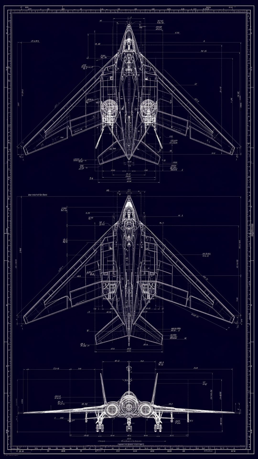 Blueprint of a stealth bomber