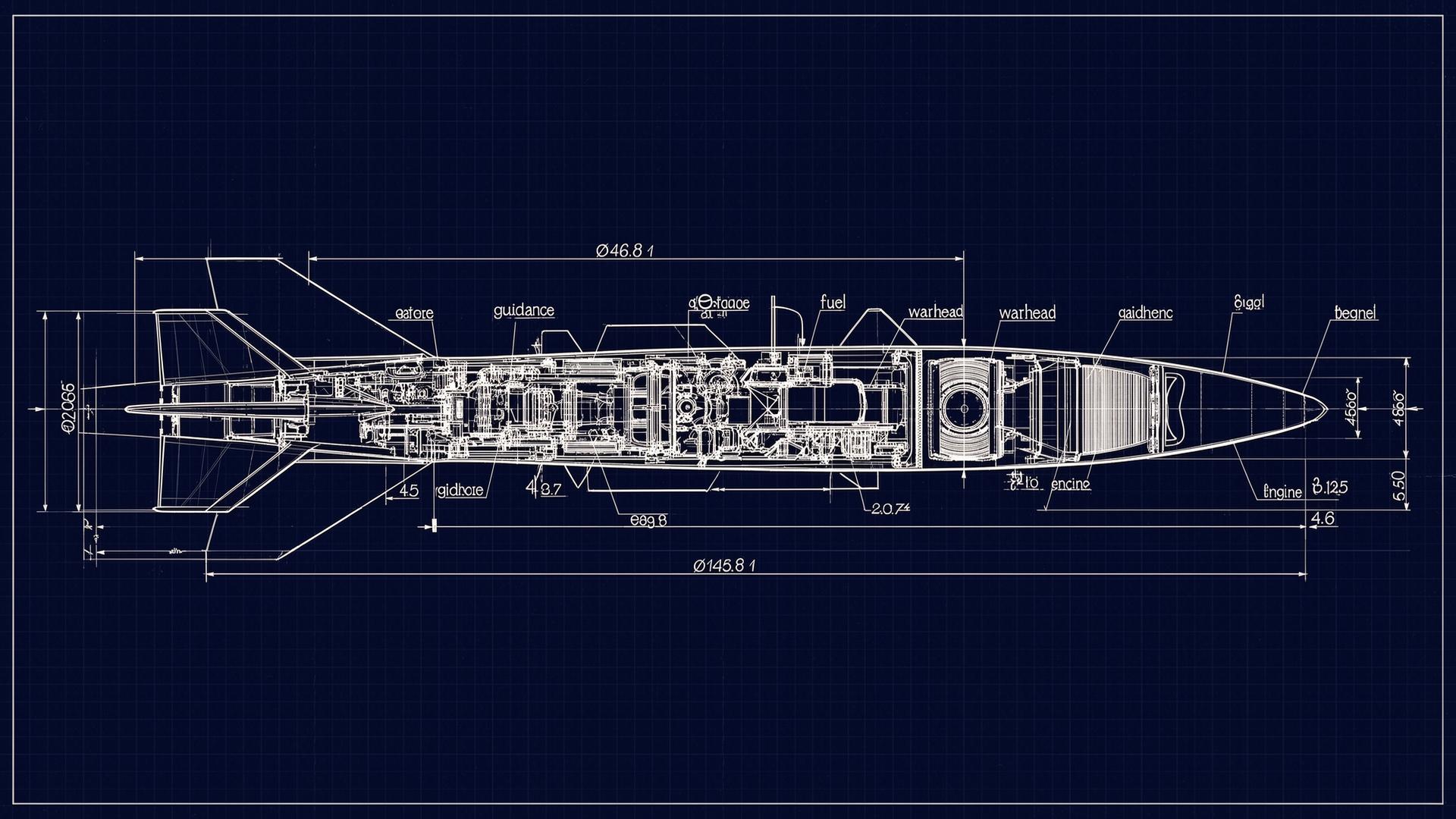 Blueprint of a cruise missile