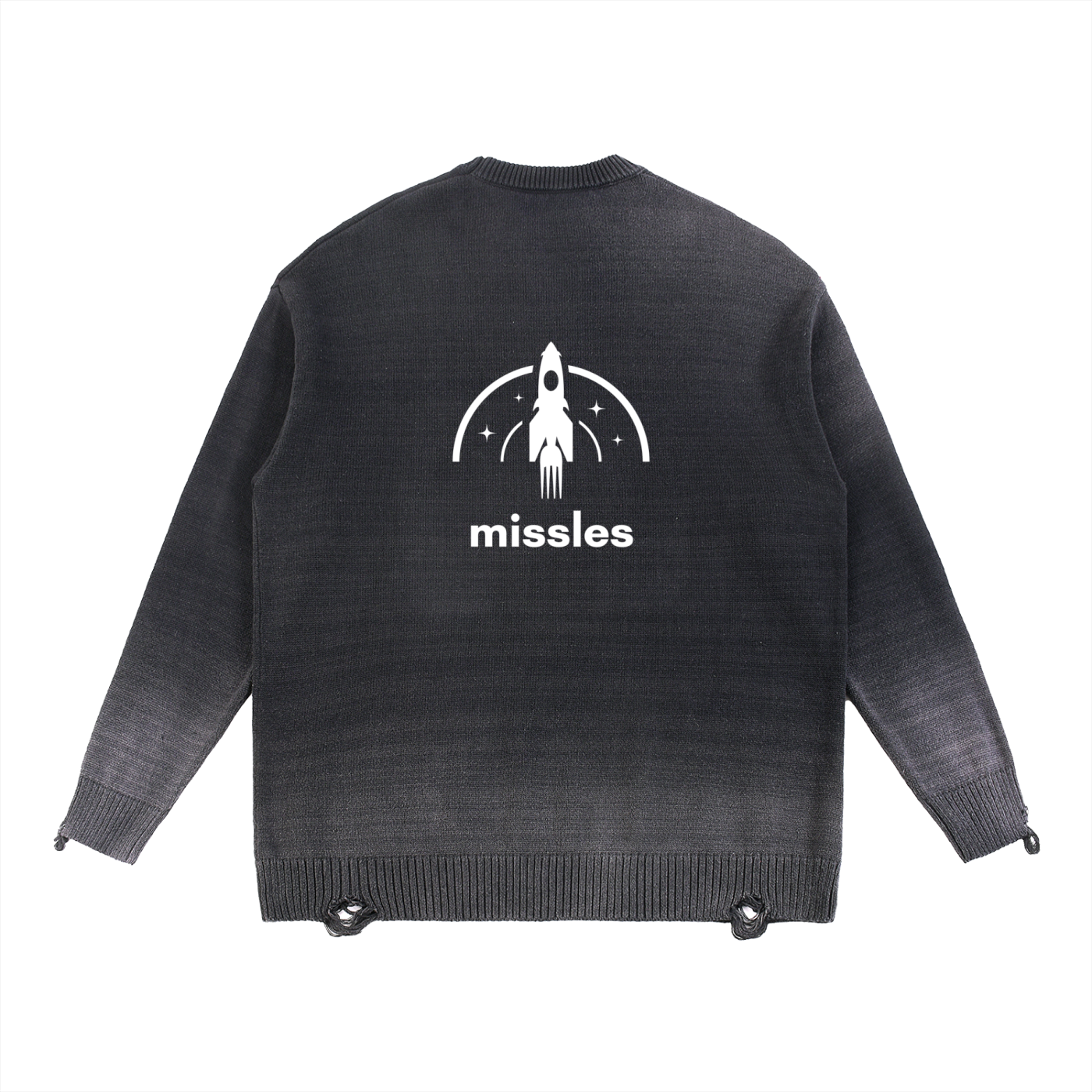 Sun Fade Distressed Ripped Crewneck sweater