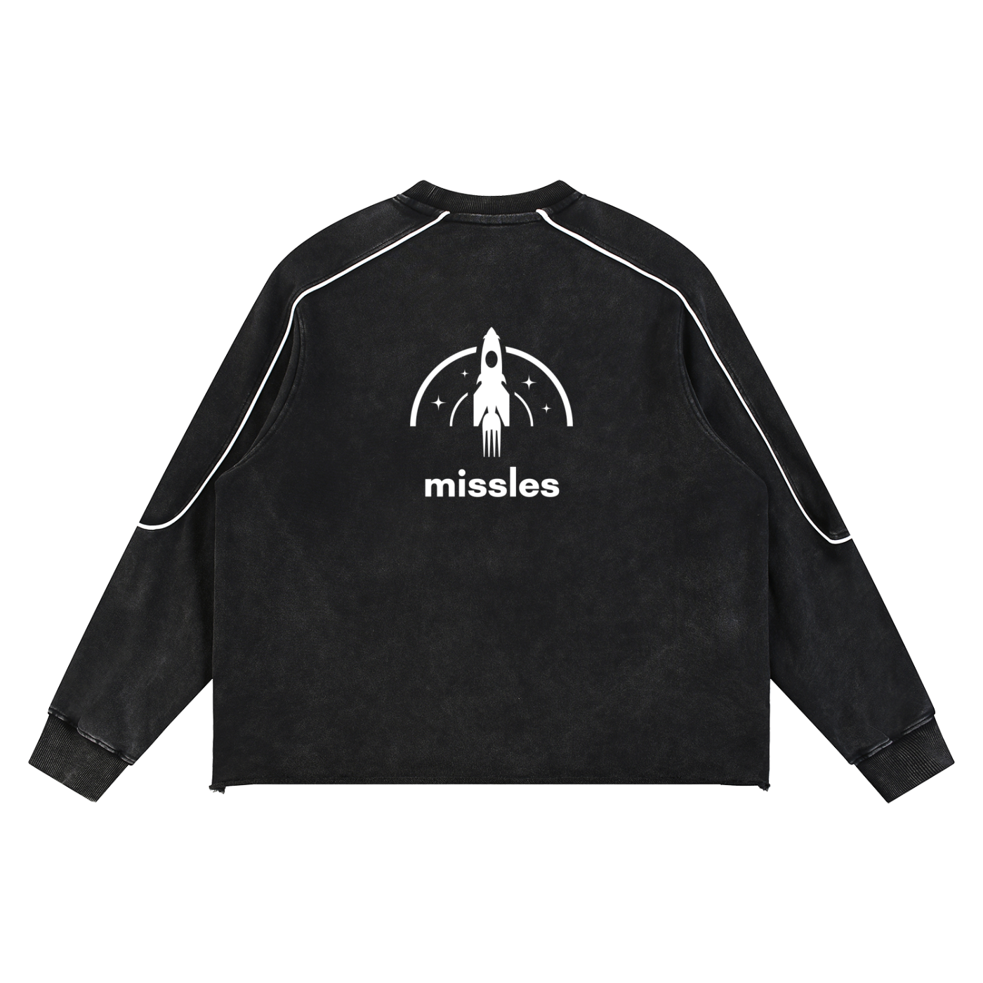 Mineral Wash Piping Raw Hem Sweatshirt