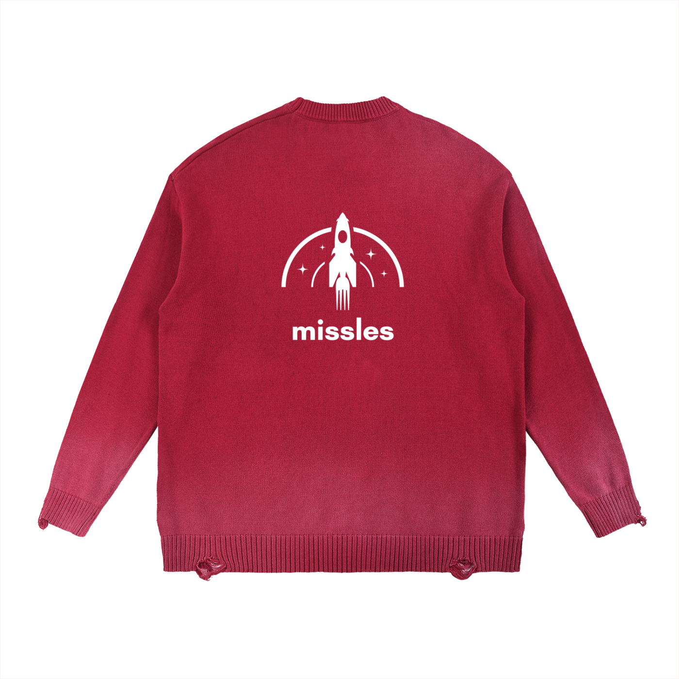 Sun Fade Distressed Ripped Crewneck sweater